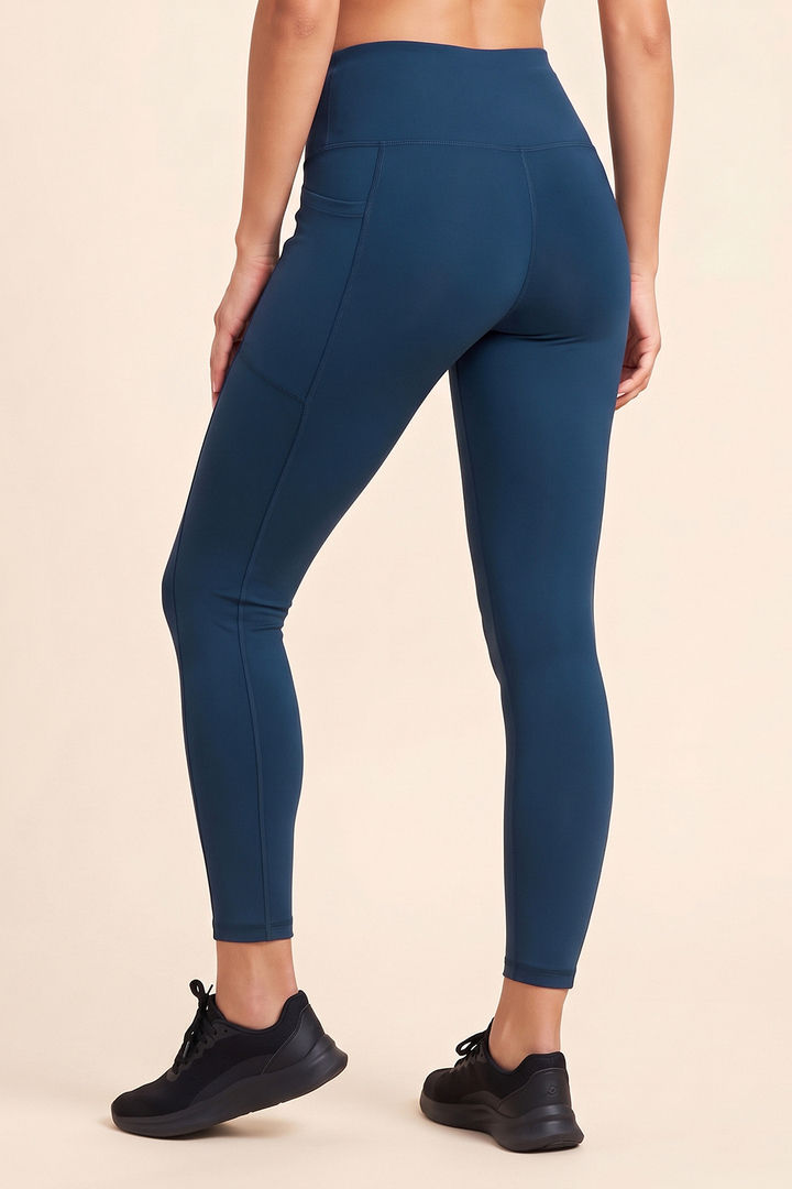 Zelocity Quick Dry Yoga & Training 3/4th Leggings - Teal Blue — image 3